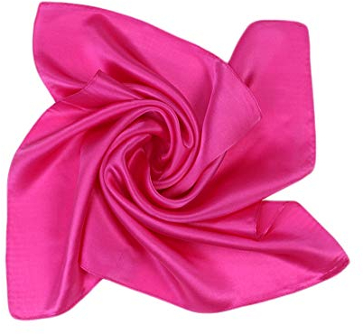 UK_Stone Damen Bandana Kopftuch Seidenschal Seidentuch Halstuch Nickituch 100% Seide Multifunktion Schal Unifarben 50 x 50cm, Rose rot