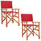 Casaria® 2X Gartenstuhl Balkonstuhl Holz Rot FSC®-Zertifiziert Klappbar 160kg Belastbar Bezug 30° Waschbar Armlehne Klappstuhl Garten Balkon Camping Wetterfest Eukalyptus 56,5x86cm