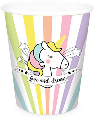 ScrapCooking 0229 8 Vasos de Papel con diseño de Unicornio, 25 cl, cartón