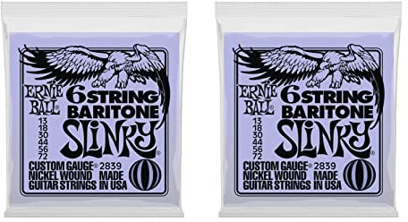 Ernie Ball 2839 Saiten für Bariton, Nickel-Umwicklung, 13-72, 2 Stück