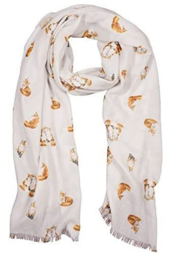 Wrendale Designs von Hannah Dale, Schal, 70 x 190 cm, Trüffel - Fuchs, 70cm x 190cm