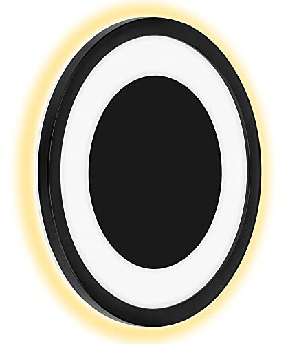TELEFUNKEN - LED Außenwandleuchte, Außenwandlampe 1-flammig, inklusiv Backlight Effekt, inklusiv Dekorplatte, 15 Watt, 2.000 Lumen, 4.000 Kelvin, IP44, Weiß/Schwarz, Rund, 28cm