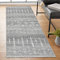 ReaLife Maschinenwaschbar Teppich Läufer - Wohnzimmer Schlafzimmer Badezimmer Küche Flur Büro - rutschfest Kurzflor Premium-Fleckenbeständig - Geometrisch Marokkanisch Tribal - Beau - Grau - 75 x 180
