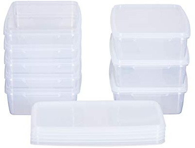 MiraHome Contenitori per congelatore, 8 x 1 l, rettangolari, trasparenti, trasparenti, per Mealprep e organizzazione, Austrian Quality