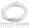 Chstarina 4m Filo per Tende Bianco Cavo per Tende Corde per Tende Filo in Voile Multiuso con 6 Pezzi Ganci e 6 Pezzi Golfari Curtain Wire