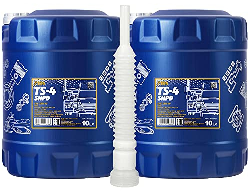 2 x 10 Liter, MANNOL 7104 TS-4 SHPD Extra 15W-40 Traktor LKW Boot VDS Öl + Ausgießer