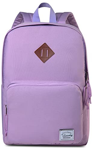 VASCHY Rucksack Damen, Schulrucksack Reiserucksack Casual Backpack Wasserdicht Leicht Rucksäcke für Teenager Kinder Junge Mädchen, Violett