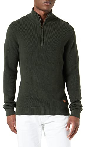 Blend BHCodford Herren Strickpullover Troyer Feinstrick Pullover mit Stehkragen und Reißverschluss, Größe:L, Farbe:Rosin (190509)