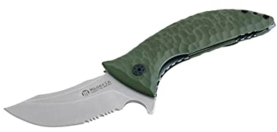 Maserin GHOST 640 coltello pieghevole con accessorio rompivetro e clip removibile (Verde)