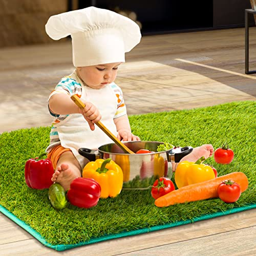 DESHOME Dory Spielteppich für Kinder, weicher Kunstrasen, Kinderteppich mit Drainageboden für Außen- und Innenbereich (150 x 150 cm)