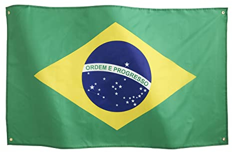 Runesol Bandera De Brasil 3x5, 91x152cm, 4 Ojales, Ojal De Latón En Cada Esquina, Estandarte Brasileño, Banderas Premium, Impermeable, Interior, Exterior, Aniversario de Sao Paulo
