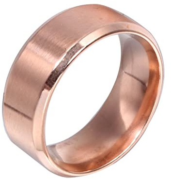Daesar Herren Ring Edelstahl, Rosegold Ringe Partnerringe 8MM ohne Stein Matt Bandring Partnerringe Freundschaftsringe Gr.73 (23.2)
