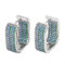 KONFEN Ohrringe Creolen Silber, Ohringen Damen Klein mit Zirkonia Strass, Ohrring Hoop Earrings Ohr Creolen, Ohringe Ohrboutons Oringe Hypoallergen Geometric Ohrmuschel Schmuck für Mädchen (Silber)