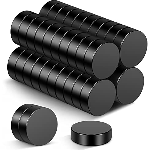 Wukong Black Small Magnets, 8x3mm | 40 Pack Round Extra Strong Magnets for Whiteboards, Fridge, Crafts, Notice Board and DIY Project