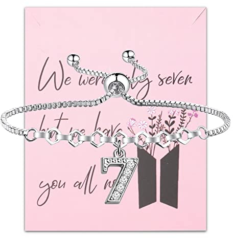 AKTAP K-Pop-Armband mit Aufschrift We Were Only Seven But We Have You All Now, koreanische Gruppe, Armee, Geschenk für Fans, Schmuck, S, Edelstahl Kupfer
