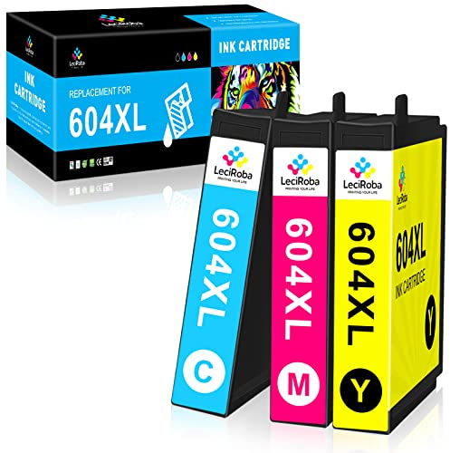 LeciRoba 604xl für epson 604 patronen und epson 604xl Multipack für Epson Expression Home XP-2200 XP-2205 XP-3200 XP-3205 XP-4200 XP-4205 WF-2910DWF WF-2930DWF WF-2935DWF WF-2950DWF Drucker (3 PK)