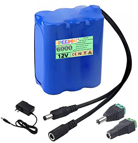 FREEDOH Batterie au Lithium DC 12V, Batterie Li-ION Rechargeable 10AH 12Ah 15AH 20AH 30AH puissante Batterie au Lithium polymère Portable, adaptée aux équipements d'alimentation 12V,12v 6ah