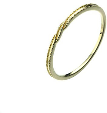Epinki Echt Goldschmuck Ring 18 Karat Gelbgold, Dünn Verdreht Solitärring, Au 750 Pärchen Ringe Freundschaftsringe für Damen, Gold, Gr.52