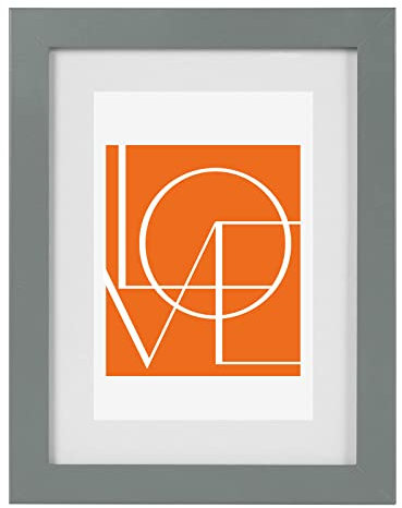 WOLTU Bilderrahmen 20x30 cm, Fotorahmen zum vertikalen oder horizontalen Aufhängen/Aufstellen, Holzrahmen mit Passepartout, Posterrahmen Collage Wanddeko, Grau