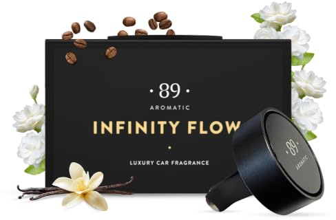 Aromatic •89• Autoduft, Autoparfüm Clip – Lufterfrischer Auto, Duft Innenraum mit Jasmin, Kaffee & Vanille - Vent Clip & Parfüm Kapsel, Auto Lufterfrischer, Luxus Design, Langlebiges Geschenk