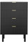 UEV Kommode mit Schubladen Schwarz 60cm breit, Schubladenschrank schmal, Marmoroptik-Oberseite, Beistellschrank hoch mit Kippschutz, modernes Sideboard Holz für Wohnzimmer, Schlafzimmer,Arbeitszimmer