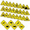 30 Stück Warnhinweis Aufkleber 6x5cm 30er Set Magnet Licht Feuer Helm Hunde Schutz Helm UV Schutz laminiert wasserfest Digitaldruck Warnung