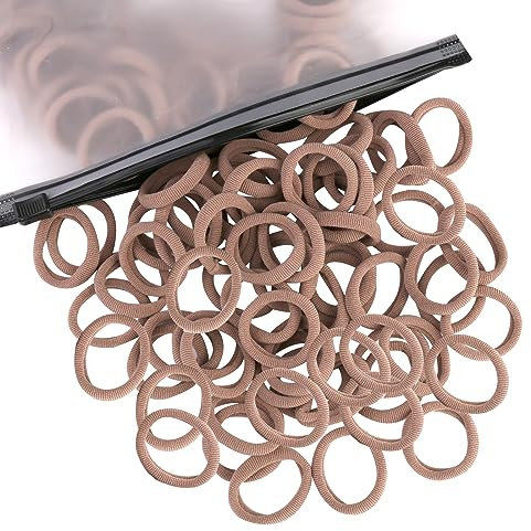 Zingso Baby Haargummi Mädchen, 100 Stuck Mini Weiche Nylon Haarschleifen Haarbänder Mädchen Kinder Haargummi Zopfgummis Mädchen Hair Ties Kleine Haargummis für Klein Mädchen Reichliche Farbwahl
