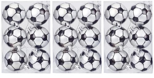Amosfun 18 STK Weihnachtsschmuck Sportball-Ornament Sublimations-weihnachtskugeln Christbaumkugel Party Hängende Bälle Weihnachts-fußball-Ornamente Basketball Ratgeberservice Plastik Weiß