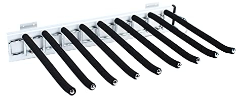 Neu Hosenbügel,Hosenauszug,Hosenhalter, Ausziehbar Schrankzubehör, Ausziehbarer Hosenauszug,Solide Stange,Geräuschlose dreiteilige Schiene,für 9 Hosen,Schwarz,46x32.6cm
