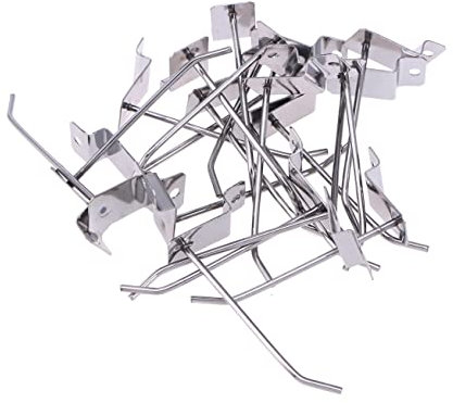 PRETYZOOM 60 Stk Kleiderbügel aus Metall Drahtbügel Aufhänger für Lattenroste Präsentationsständer aus Pappe Produkte Panel Haken Regal deutlich anschließen Wandpaneele Zubehör Steckbrett