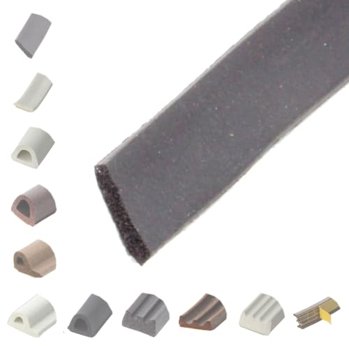 BRESKO 6-100 m Fensterdichtung Selbstklebend Dichtung Gummidichtung Epdm Türdichtung Dichtband Gummi Fenster Profil Abdichtung Dichtungsprofil (I - 8x2 mm - schwarz, 10 m)