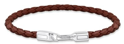 THOMAS SABO Unisex Lederarmband Braun Silber A2147-682-2-L19 19 cm