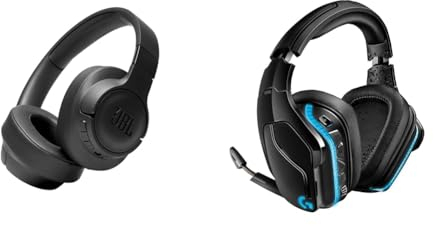 JBL Tune 760 NC – Bluetooth Over-Ear Kopfhörer in Schwarz mit aktivem Noise-Cancelling Langer Musikgenuss von bis zu 35 Stunden & Logitech G935 kabelloses Gaming-Headset mit LIGHTSYNC RGB