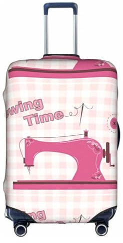 Amrole Housse de protection pour valise de 45,7 à 76,2 cm - Rose vintage - Machine à coudre, Machine à coudre vintage rose, S