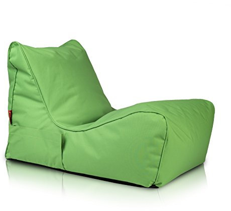 Ecopuf Outdoor Sitzsack Flavio – wetterfester Bean Bag Grün - mit EPS-Perlenfüllung – idealer Sitzsack Sessel für Garten, Pool und Terrasse – Sitzbreite: 60 cm, Rückenlehne: 60 cm