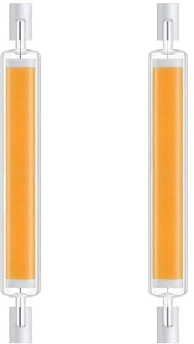 Ampoule R7S LED 118mm Dimmable 20W, Équivalent Halogène J118 200W, Blanc Chaud 3000K, Angle 360°, 2000LM COB Linéaire Pour Projecteur Applique Murale, 2 PCS