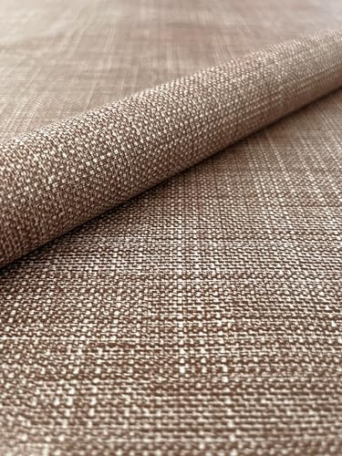 PVC Tischdecke Leinen BRAUN Meterware Wachstuch Eckig Breite & Länge wählbar abwaschbar geprägt, Größe:100 x 100 cm