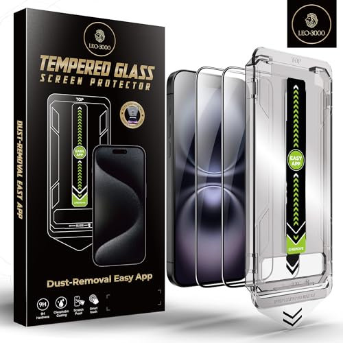 2-Pack| 9H Tempered Glass for iPhone 15 Pro Max Screen Protector (6.7'') | HD Clarity | Edge-to-Edge Protection | One-Touch Install with Auto Dust-Elimination Kits, Precision Tool Bubble-Free Fit