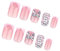 24Pcs Short Press On Nails Artificial Nails With 3D Bows Charm Designs Acrylic French Stick On Nails Manicure Nails Art