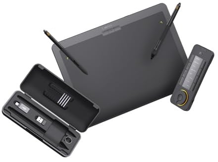 Xencelabs Pen Tablet Medium Bundle v2 Professional Drawing Tablet 12 Wireless Graphic Tablet with 2 Pens Battery-free and Quick Keys