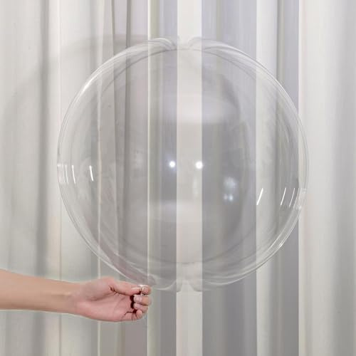 DazzJoy 18 Zoll Bobo Ballon, 20 Stück Jumbo Bobo Klar Luftballons,Kristall Blase Klar Ballons Wiederverwendbare,Luftballon Helium Geeignet,Bubble Luftballons Transparent für Hochzeit Geburtstag