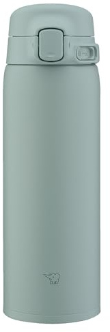 Zojirushi SU-BA48 Thermobecher, 480ml - Spülmaschinenfest, One-Touch, Nahtloser Verschluss (2-teilig), Vakuumisoliert für Heiß & Kalt, Leicht, Calm Green