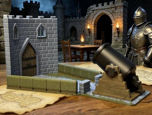 MuxyToys Castle Dice Tower with Tray and Cannon Launcher – Fantasy RPG Dice Roller for DND, Warhammer & Board Games – Fair Random Roll, Tabletop Decor, Gift for Gamers & TTRPG Enthusiasts
