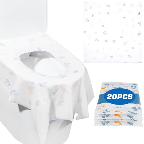 Zorplex Protège-Toilettes Jetables, 20 Pcs Housses de Siège WC, Format XL 60x65 cm, Emballées Individuellement, Imperméables et Portables pour Enfants et Adultes, Idéales pour Voyages et Toilettes Pub
