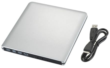 Ultra-Slim External CD DVD Optical Drive With 4K Burning, USB 3.0, DVD Player, Burner For Laptop PC Smooth Operation