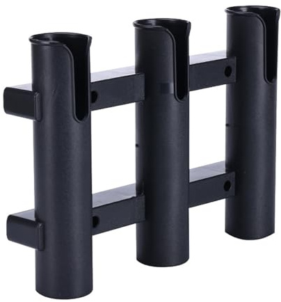 Generic Portacanna a Tre Tubi in Plastica ABS Resistente per Canne da Pesca in Barca, Design Leggero per Uso in Acqua Dolce e Salata