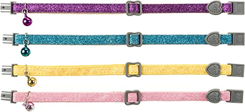 Trixie | Glitzerhalsband mit Herz | Halsumfang 18 - 30 cm