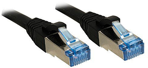LINDY 47180 - Ethernet-, Patch- und Netzwerkkabel (RJ45-Anschlüsse), Cat.6A S/FTP PIMF - 500MHz unterstütztes Band - Ideal für Gigabit/LAN-Netzwerke, Router/Modem, Switch, Blau/Schwarz - 3 Meter
