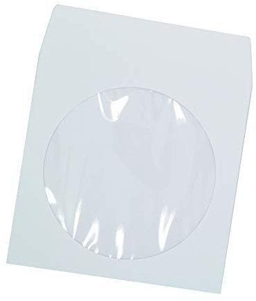 Progo DVD Sleeves, 2000 Pieces White Paper Envelope Holder with Clear Window and Flap, 80g Economy Weight