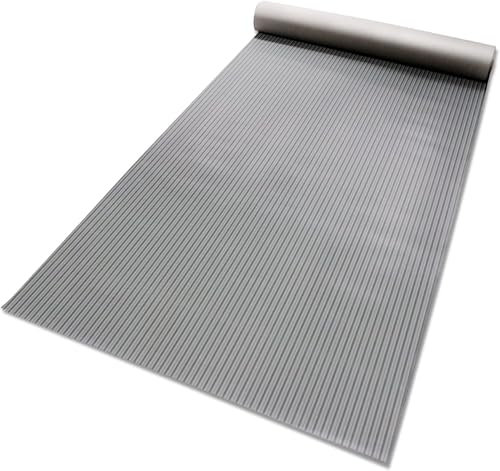 etm - Revêtement de Sol en Caoutchouc antidérapant - Tapis de Sol Usage Industriel - Protection amortissante Contre Les Chocs et l'usure pour Zones de Chargement - Fein gerippt, Gris 120x100 cm, 3mm